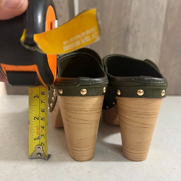 Atalina Olive Green Suede Clogs • Wedge Heel • Lightweight Mule • Size 7.5 - Picture 4 of 9